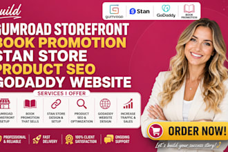 build gumroad storefront book promotion stan store product seo godaddy website