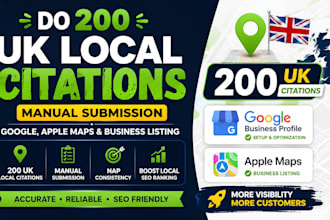do 200 uk local citations manual submission google apple maps business listing