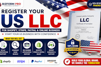 register US llc with ein for shopify stripe paypal for non resident