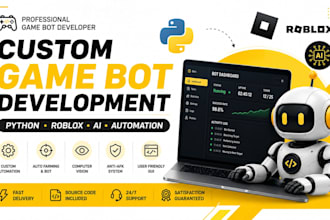 develop a python game bot, roblox bot, game macro, video game bot, task automate