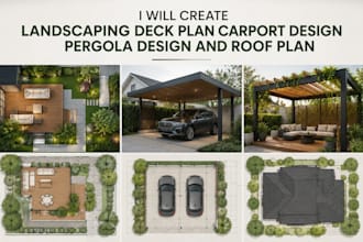 create landscaping deck plan carport design pergola design roof plan floor plan