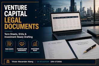 draft comprehensive venture capital documents and terms sheets
