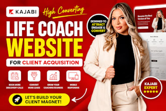 build high converting thinkific kajabi life coach website for client acquisition