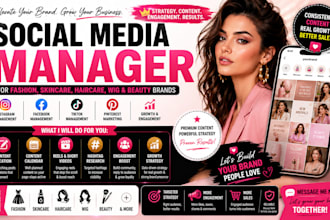 social media manager for fashion, skincare, haircare, wig and beauty brand