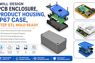 design pcb enclosure product housing ip67 case step stl mold ready