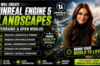 create 3d unreal engine 5 landscapes terrains and open worlds