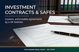 draft airtight investment contracts and safe afreements
