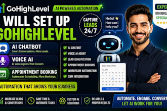 set up gohighlevel ai chatbot, voice ai and appointment booking automation