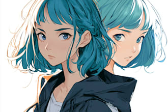 anime character an illustration and anime character