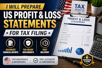 prepare US profit and loss statements for tax filing
