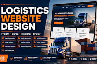 design logistic transportation freight cargo trucking hauling broker website