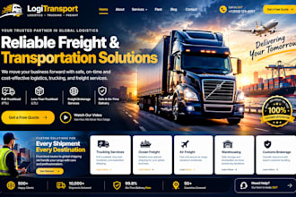 design wordpress logistic transportation freight trucking hauling broker website