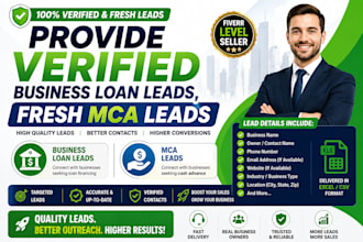 provide verified business loan leads, fresh mca leads