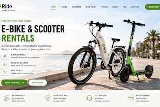 build squarespace ebike rental website scooter sharing site tour booking