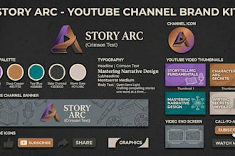 design a professional and complete youtube branding kit
