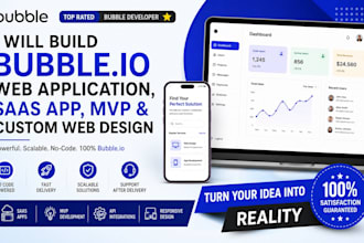 build a bubble io web application, saas app, mvp