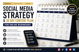 do social media strategy 30 day content plan for online businesses
