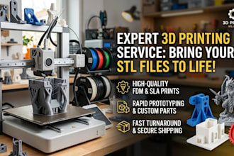 desing stl files and high quality 3d printing