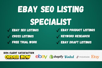 do ebay listing, ebay SEO listing, ebay lister, ebay product upload