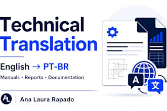 translate technical documents and manuals from english to ptbr