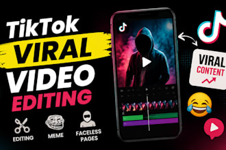 tiktok viral video editing with meme faceless pages