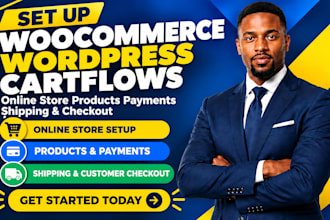 set up woocommerce wordpress cartflows online store products payments shipping
