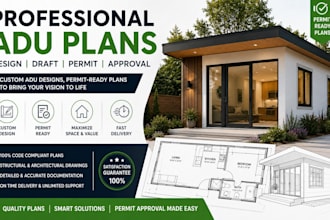 design adu plans, permit drawings, floor plans and garage conversion plans