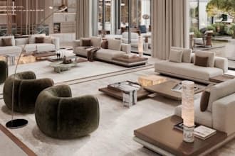 create living room interior design and realistic 3d rendering