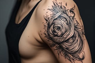 make custom tattoo design etching blackwork