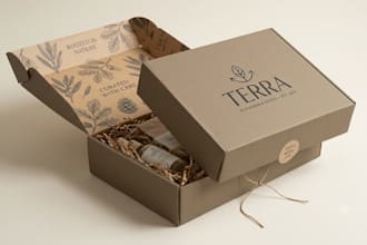 create product packaging design and box layout label for retail brand