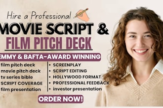 write and design a professional film and TV series pitch deck