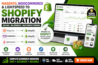 migrate magento, woocommerce litespeed to shopify seo, url direct bulk product