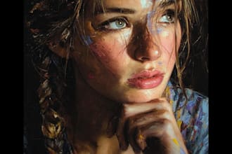 draw a realistic digital oil painting or portrait drawing
