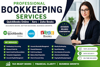 do quickbooks online bookkeeping, cleanup, catch up, xero and zoho