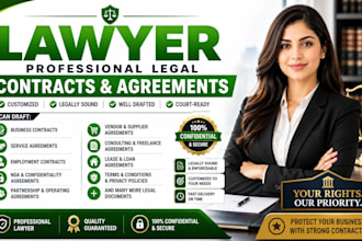 draft lawyer reviewed contracts, agreements, nda and legal documents