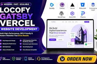 locofy gatsby vercel bitbucket commerce layer wordpress datocms plasmic website