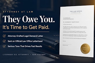 be your US attorney for debt collection demand letters legal letter