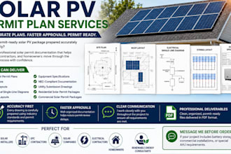 design solar pv permit drawings for approval with autocad