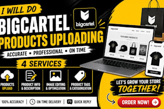 do bigcartel product uploading, listing, and store management