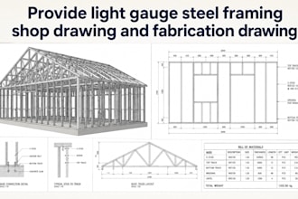 provide light gauge steel framing shop drawing and fabrication drawing
