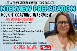 provide professional interview prep mock interview career coaching job interview