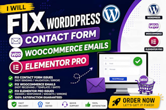 fix wordpress errors, broken contact forms, woocommerce email issues,