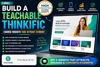 build a teachable thinkific course website that attract student