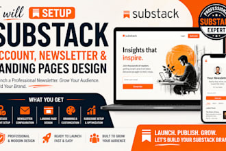 setup substack account substack newsletter substack landing pages design