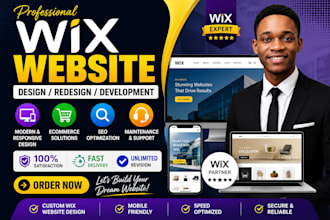 design modern wix website, redesign wix website or landing page
