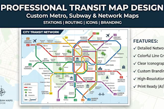 design transit, transportation, metro, subway and travel route planning maps