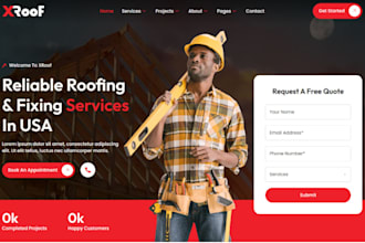 wix roofing contractor website plumbing hvac remodeling electrical website