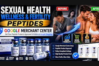 setup google merchant listing for fertility, sexual health peptide