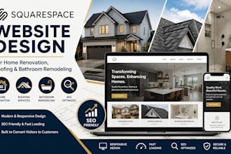 design squarespace home renovation roofing website bathroom remodeling seo
