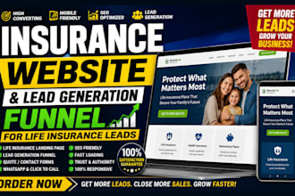build insurance website and lead generation funnel for life insurance leads
